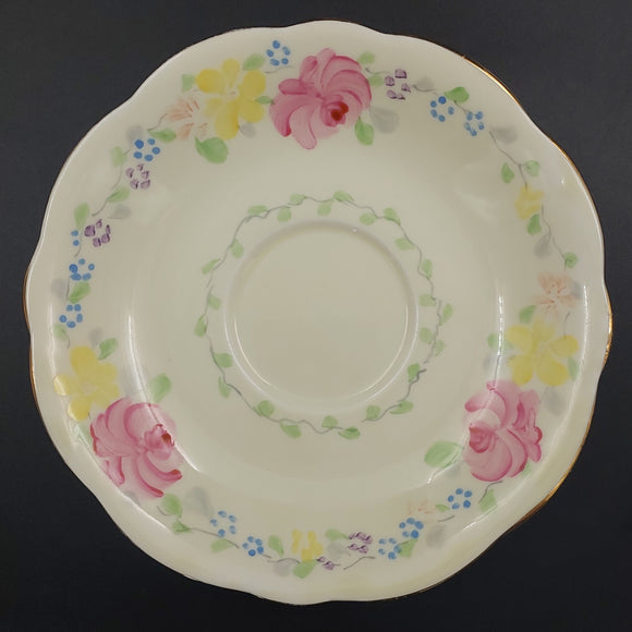 Foley - Hand-painted Flowers - Saucer