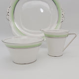 Bell China - 4176 Green and Silver Bands - 20-piece Tea Set
