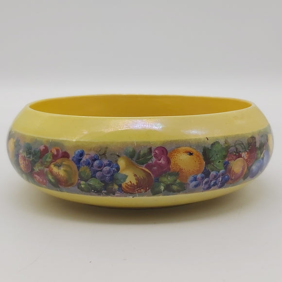 Lancaster & Sons - Band of Fruit on Yellow Lustre - Shallow Bowl