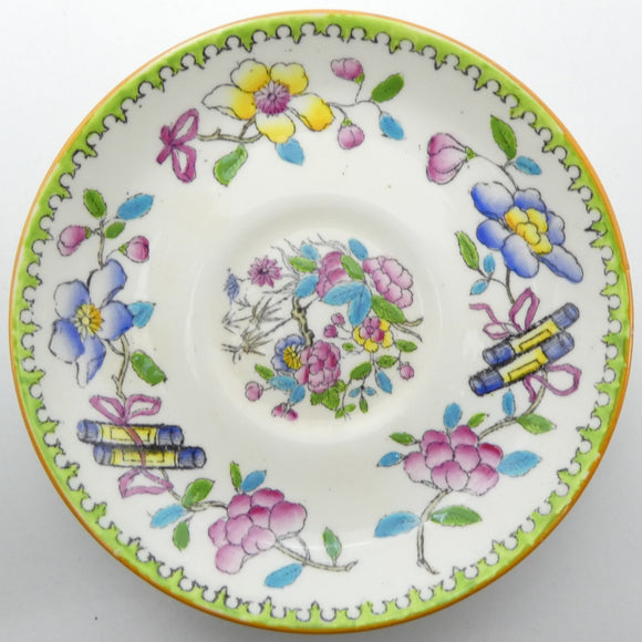 Hammersley - Colourful Flowers and Pink Ribbons - Saucer