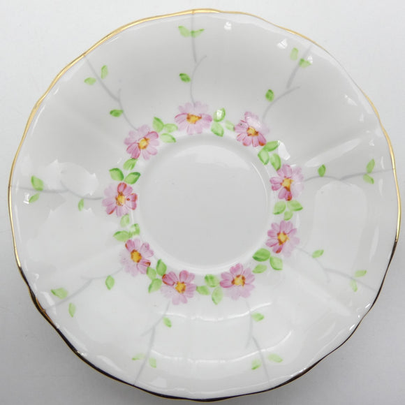 Adderley - Hand-painted Pink Flowers - Saucer
