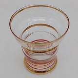 Vintage - Red and Gold Bands - Set of 6 Liqueur Glasses
