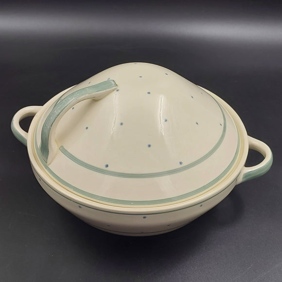 Susie Cooper - Lines and Spots, Turquoise 1135 - Lidded Serving Dish