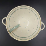 Susie Cooper - 1135 Turquoise Lines and Spots - Lidded Serving Dish