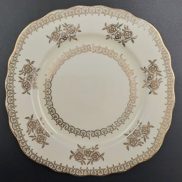 Colclough - Gold Filigree on Light Yellow - Side Plate