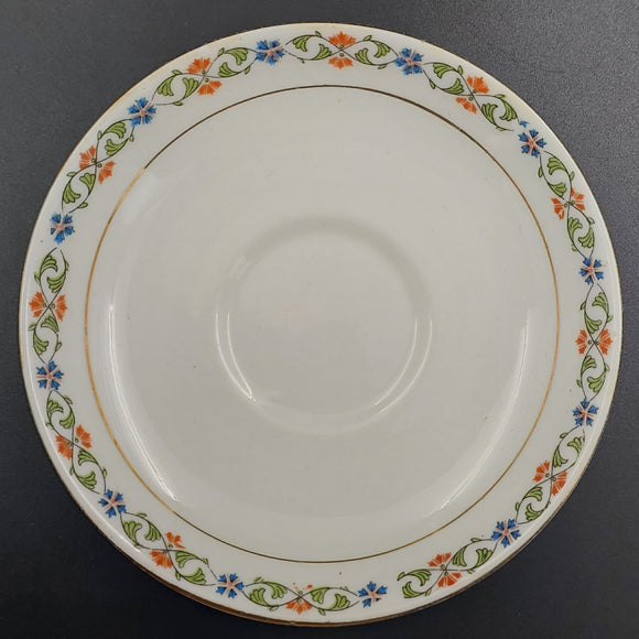 Tuscan - Small Floral Border - Saucer - ANTIQUE