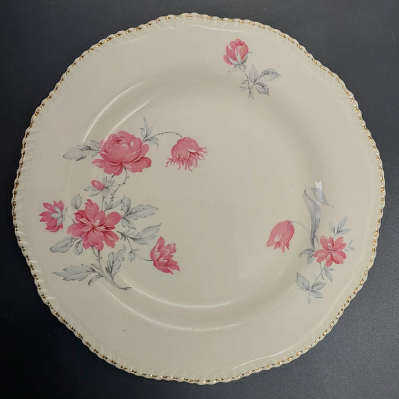 Wood's Ivory Ware - Pink Flowers - Salad Plate