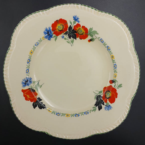 Wood's Ivory Ware - 9822 Red and Blue Flowers - Salad Plate