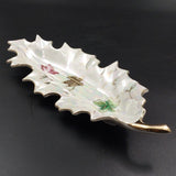 Unmarked - Butterfly and Leaves on Pearl Lustre - Leaf-shaped Dish
