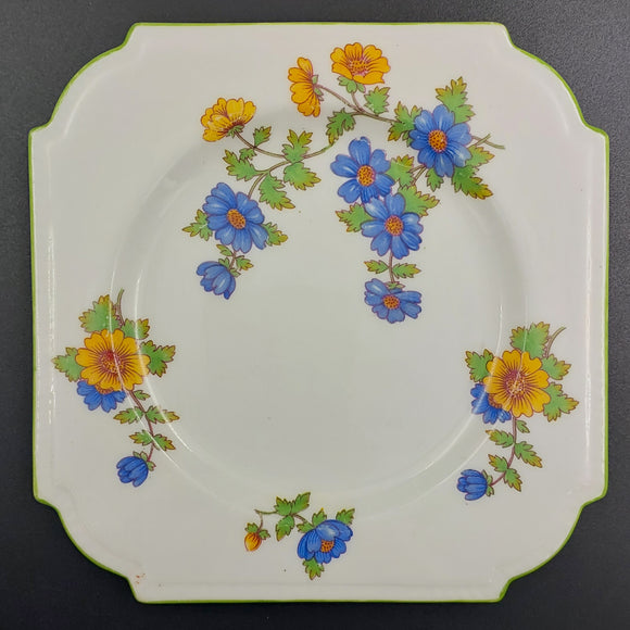 Aynsley - B3250 Blue and Yellow Flowers - Side Plate
