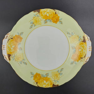 Aynsley - Yellow Roses on Green, B5636 - Cake Plate