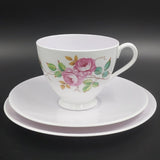 Tuscan - Pink Roses on White with Lavender Contrast - 21-piece Tea Set