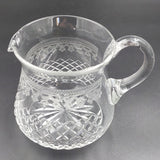 Vintage - Diamond Band and Etched Pattern - Crystal Water Jug