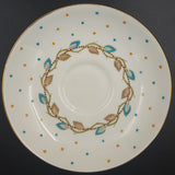 Royal Doulton - H4864 Brown and Blue Leaves and Dots - Trio