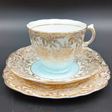 Colclough - Gold Filigree with Light Blue Band, 6608 - 20-piece Tea Set