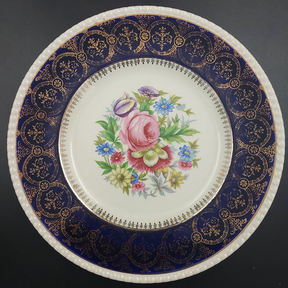 Simpsons Solian Ware - Floral Sprays with Navy Blue Border - Display Plate