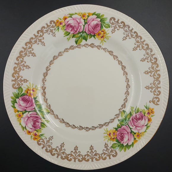 Royal Alma - Pink Roses and Gilded Borders - Plate
