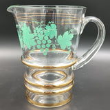 Vintage - Green Grapes and Vines - Glass Water Set