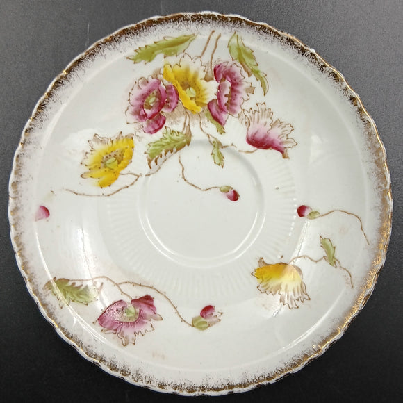 Royal Albert - Hand-painted Pink and Yellow Flowers - Saucer