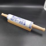 Spode - Blue Italian - Rolling Pin and Wooden Stand