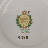 Queen Anne - Gold Filigree on Green Swirl - Saucer