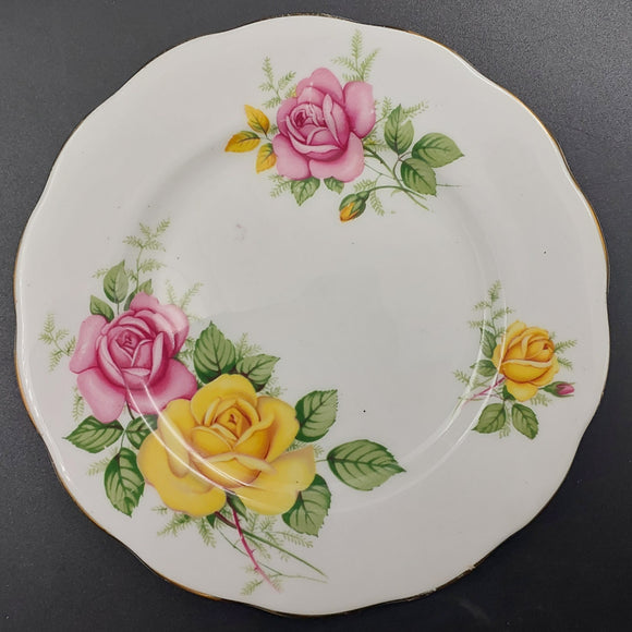 Queen Anne - Yellow and Pink Roses - Side Plate