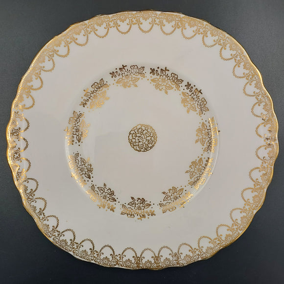 Colclough - Gold Filigree on Pink - Cake Plate