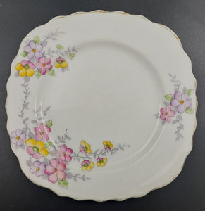 Colclough - Purple, Yellow and Pink Flowers, 6593 - Side Plate