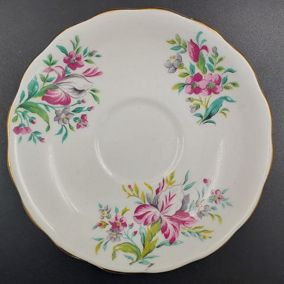 Royal Vale - Pink and Grey Flowers - Saucer