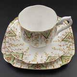 Royal Albert - Green Border and Hanging Leaves, A946 - Trio