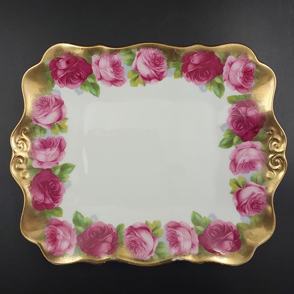 Royal Albert - Old English Rose with Heavy Gold - Rectangular Cake Plate