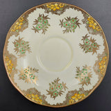 Salisbury - 1675 Green and Yellow Flowers with Gold Filigree - Trio