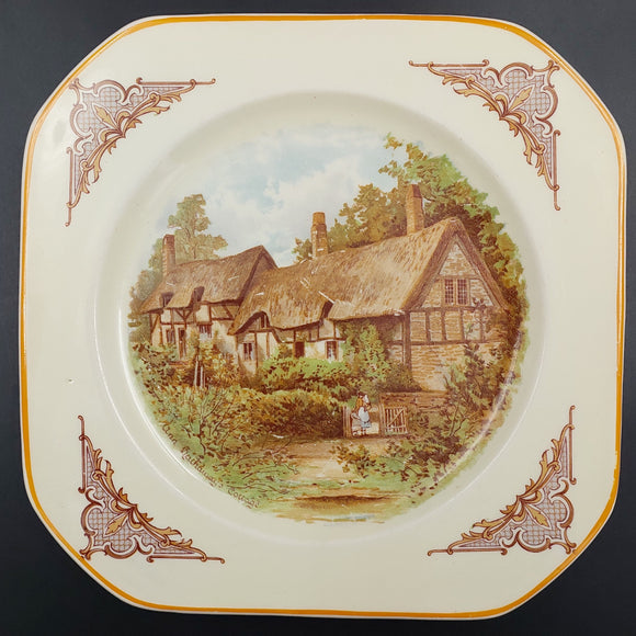 Woods Ivory Ware - Thatched Cottage - Plate