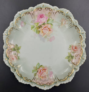 Moritz Zdekauer - Hand-painted Pink Roses - Cake Plate - ANTIQUE