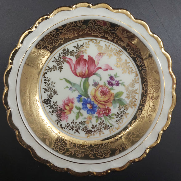 Winterling - Floral Spray with Red Tulip - Trinket Dish