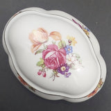 German-made - Floral Sprays - Small Lidded Oval Trinket Dish