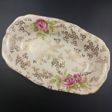 Hollinshead & Kirkham - Pink Roses and Gold Filigree - Rectangular Dish