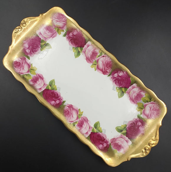 Royal Albert - Old English Rose with Heavy Gold Rim - Sandwich Tray