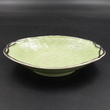 Royal Winton - Green Basketweave with Silver Rim - Oval Dish