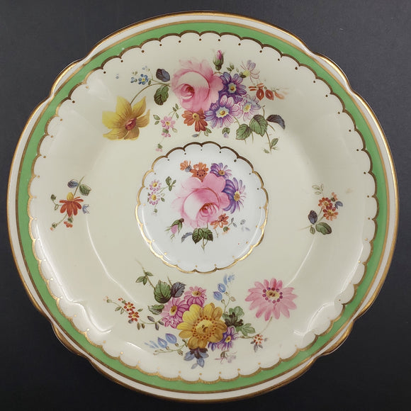 Royal Crown Derby - Derby Posies with Green Band - Saucer