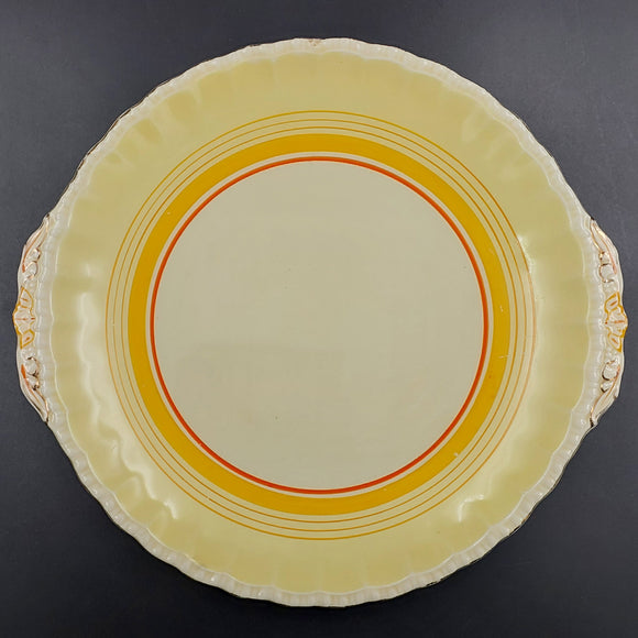 Unmarked Vintage - Orange Bands - Cake Plate