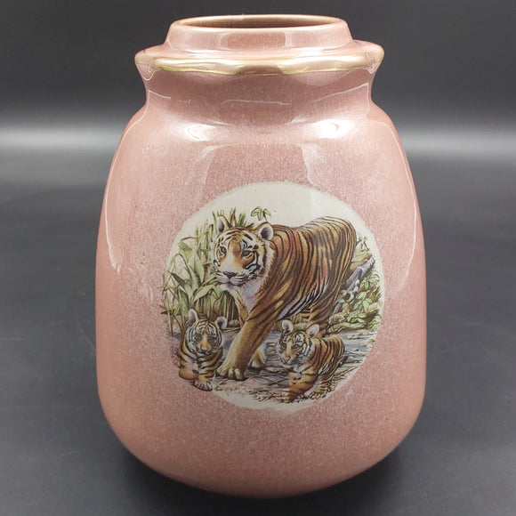 G A Jones Potbank, Temuka - Tigers and Pandas - Vase