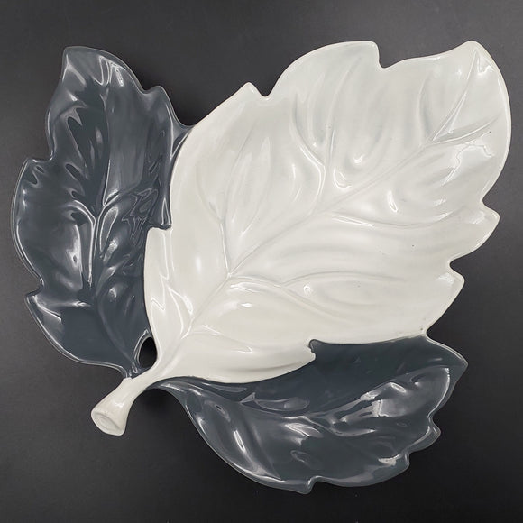 Carlton Ware - Leaf Twin Tone, Grey - 2377 Three Way Tray