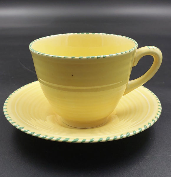 Crown Ducal - Yellow with Green Stripes - Breakfast Duo