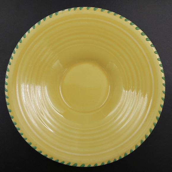 Crown Ducal - Yellow with Green Stripes - Breakfast Saucer