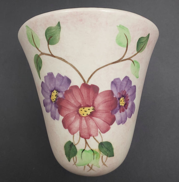E Radford - Hand-painted Flowers - Wall Pocket/Wall Vase