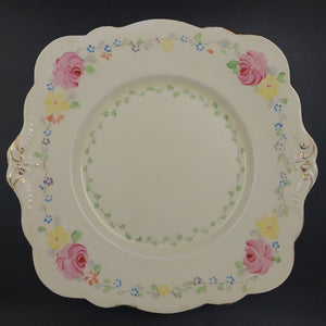 Foley - Hand-painted Flowers - Cake Plate