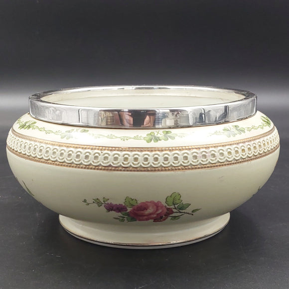 Crescent China - Floral Sprays and Embossed Chain Band - Serving Bowl