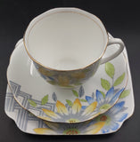 Bell China - Yellow and Blue Flowers - 20-piece Tea Set