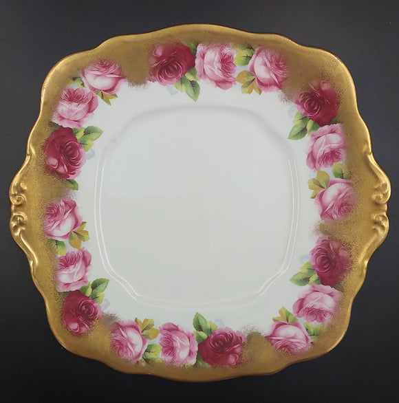 Royal Albert - Old English Rose with Heavy Gold - Cake Plate